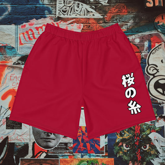 red gym shorts