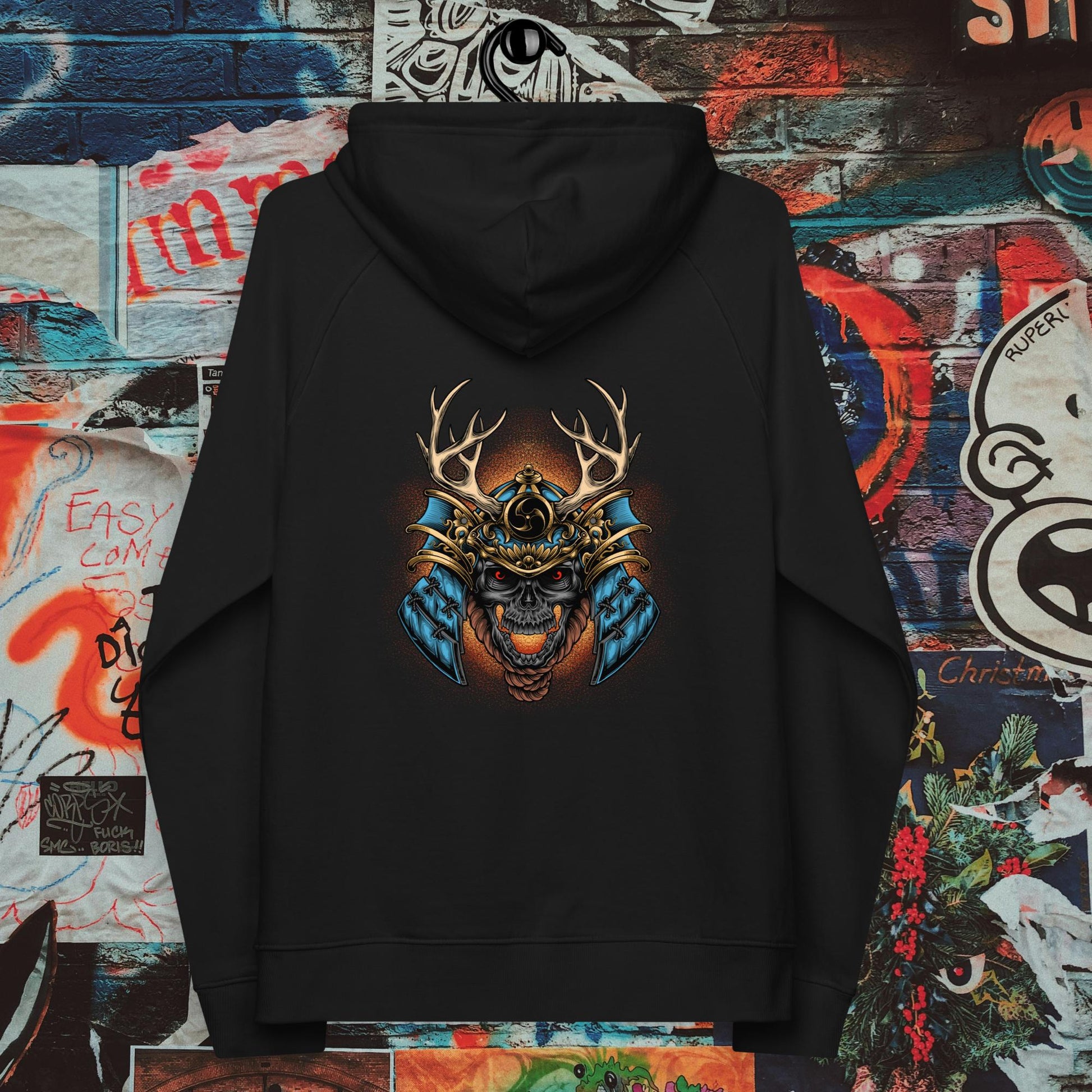 blue demon samurai premium hoodie