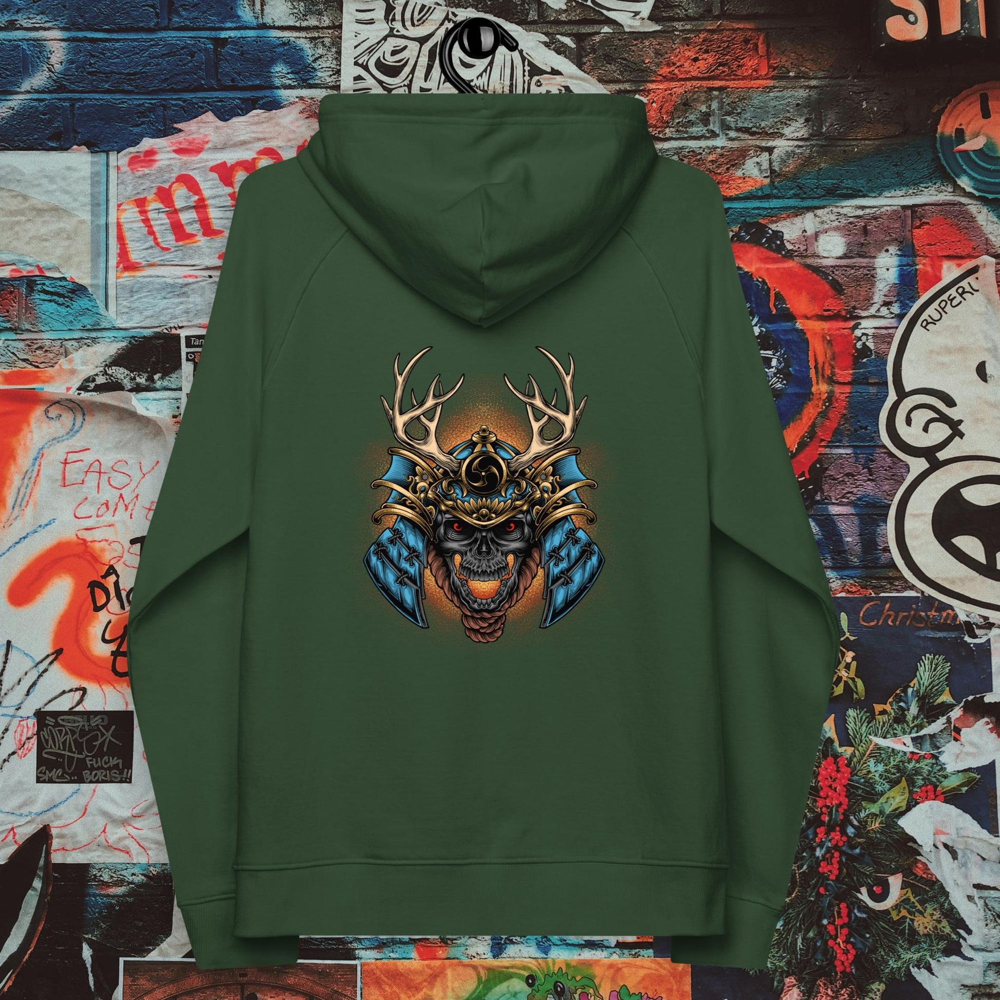 blue demon samurai premium hoodie