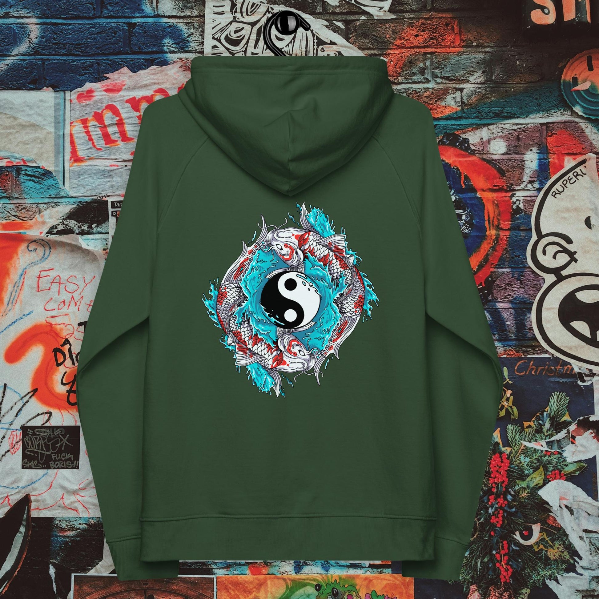 ying yang fish premium hoodie