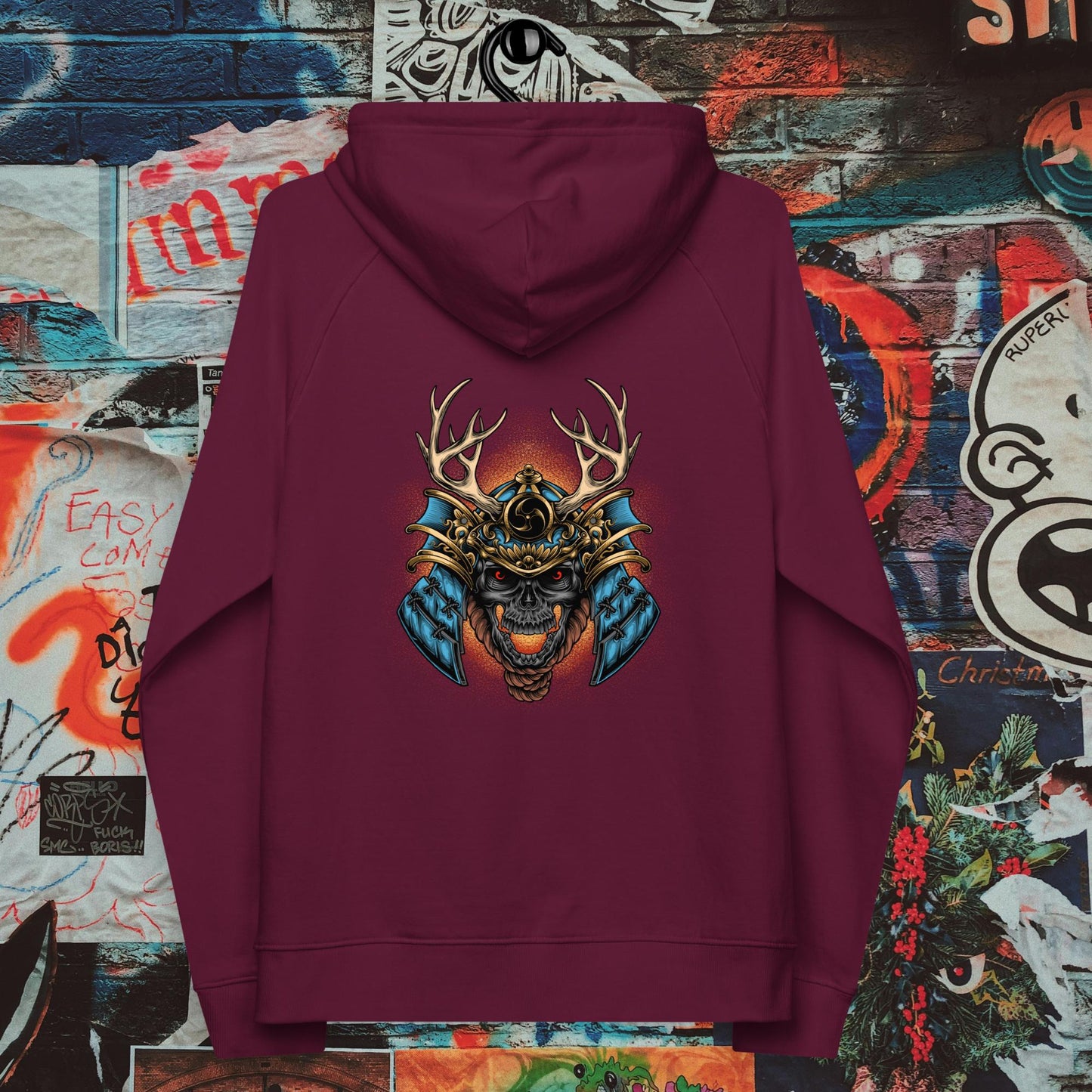 blue demon samurai premium hoodie