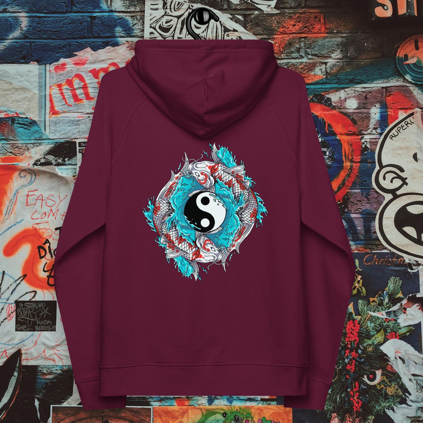 ying yang fish premium hoodie