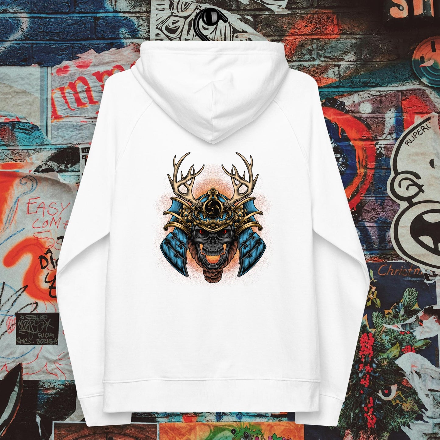 blue demon samurai premium hoodie