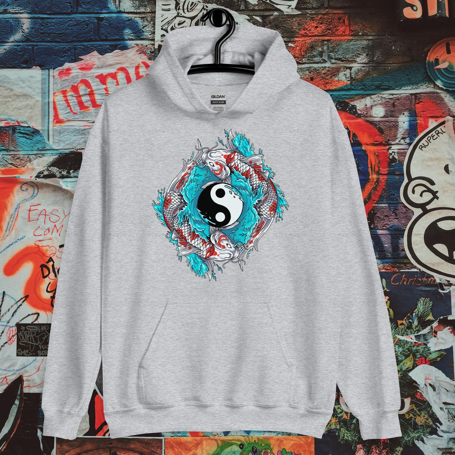 ying yang fish hoodie